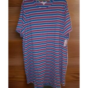 Terra & Sky T-Shirt Dress  2X 20W 22W Stripe Pockets NWT